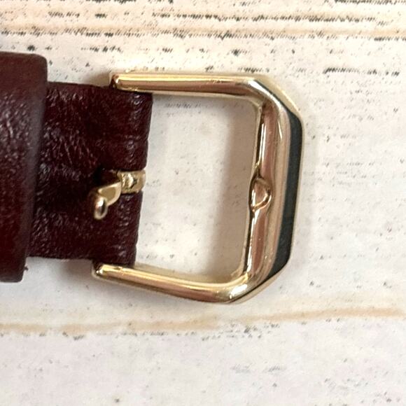 Tory Burch Robinson TBW1503 Womens Brown Leather Gold Crystal Rectangular Watch main image 5